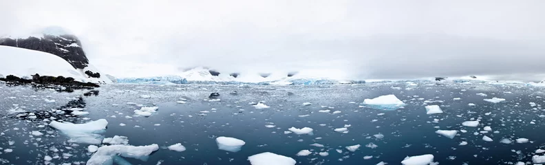 Wandcirkels plexiglas Tidewater glacier, Paradise Bay, Antarctica © Guido Amrein
