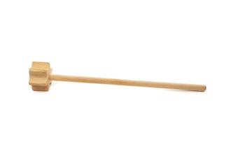 wooden whisk isolated on white background