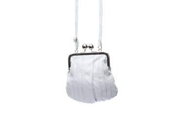 Leather woman handbag white