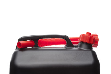 Fototapeta premium Black jerry can isolated on white background