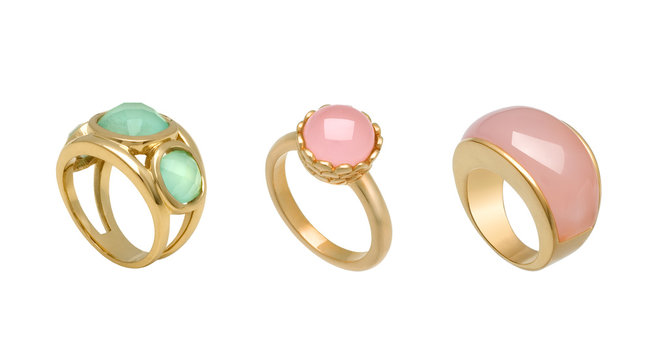 Anillo oro con piedras