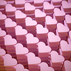 3d rendering of a lot of hearts
