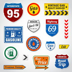 Set of vintage retro signs and labels - 49037606