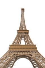 Eiffel Tower Isolated on White Background