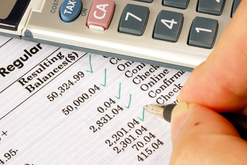 Verify the monthly bank statement