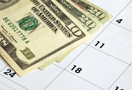 Money On A Calendar Concepts Of Financial Planning