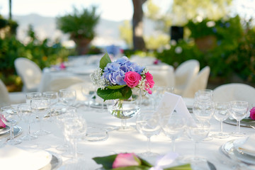Table set for an event party