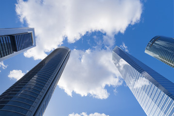 Skyscrapers. Skyscrapers view with blue sky