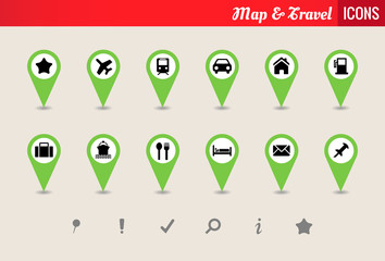 Map & Travel Vector Icon Set