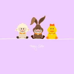 Lamb, Bunny & Duck Purple