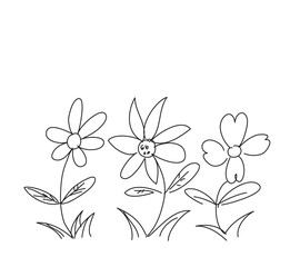 Kids flower hand scribble