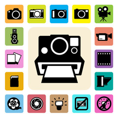 camera and Video icons set ,Illustration