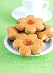 Vegetarian breakfast - cookies and coffee
