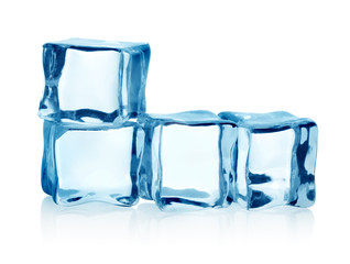 Group ice cubes isolated