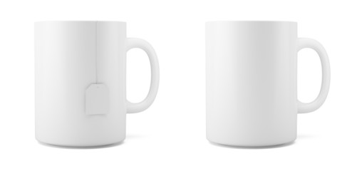 3d illustration of white cup isolated on white background