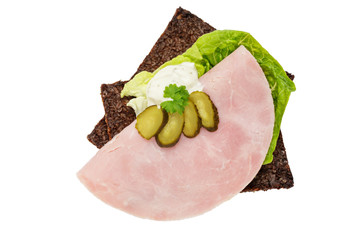 Schwarzbrot mit Schinken