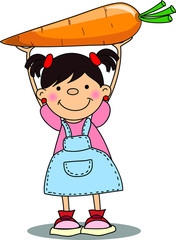 Мультфильм девушка с морковью