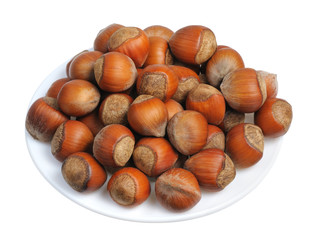 Hazelnuts, isolated