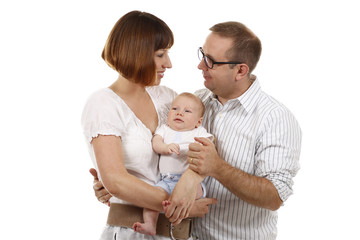 Glückliche Familie mit Baby