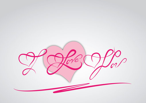 "I love you"' hand lettering (vector)