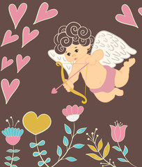 happy Valentines day - greeting card, vector