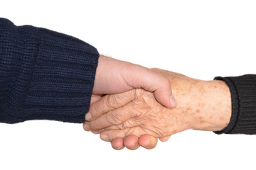 adult help affectionn handshake