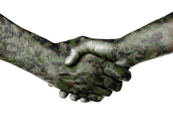 Man and woman shaking hands