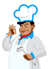 Funny happy Chef on a white background.Vector