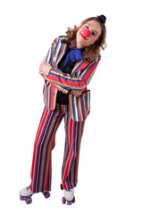 clown on roller skates