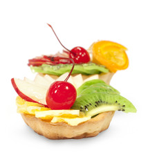 cake with fruit and berries