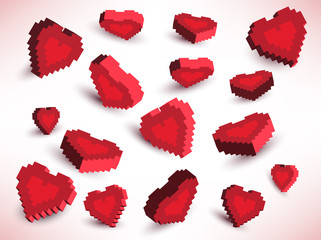 Pixel hearts
