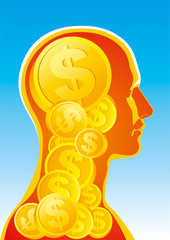 Abstract image of money man