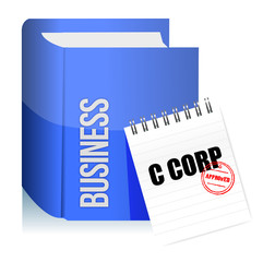 Approved stamp on a C corporation legal document