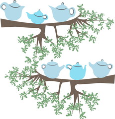 Птицы чайники на ветках