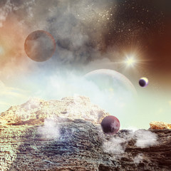 Image of planets in space