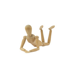 Wooden woman figure in action