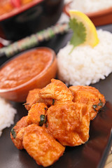 meat, rice and sauce