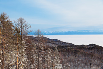 Russia, Siberia, winter landscape with views of the lake Baikal