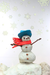snowman in winter time