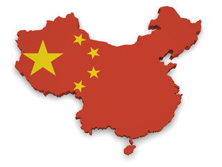 Fototapeta premium China Map 3d Shape