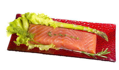  Salmon fillet garnished