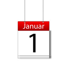 Fototapeta premium Kalenderblatt 1. Januar