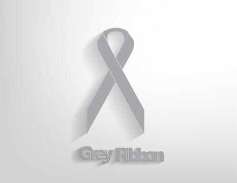 Grey awareness Ribbon