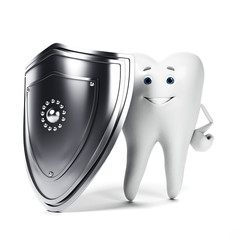 3d rendered illustration of a tooth character