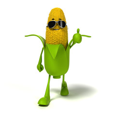 3d rendered illustration of a corn cob character © Sebastian Kaulitzki