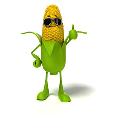 3d rendered illustration of a corn cob character © Sebastian Kaulitzki