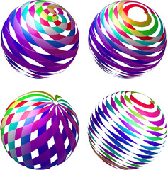Obraz premium Abstract globe set. Vector illustration.
