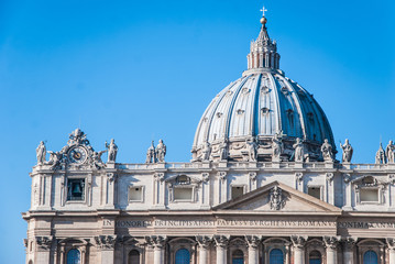 Fototapeta premium Saint Peter's basilica dome , Vatican, Rome, Italy