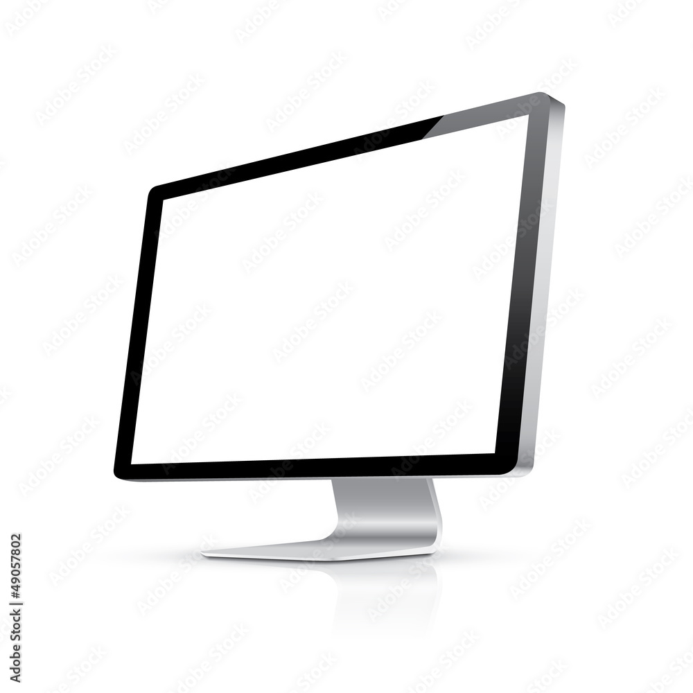 Wall mural computer display isolated on white vector eps10