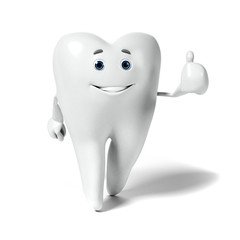 3d rendered illustration of a tooth character